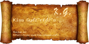Kiss Gyárfás névjegykártya
