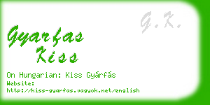 gyarfas kiss business card