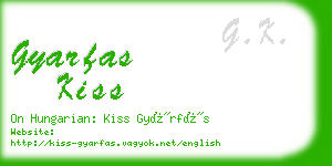 gyarfas kiss business card